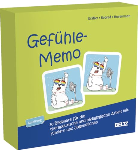 Gefühle-Memo: 30 Bildpaare für die therapeutische und pädagogische Arbeit mit Kindern und Jugendlichen. Mit 16-seitigem Booklet in stabiler Box, Kartenformat 6,5 x 6,5 cm. (Beltz Therapiespiele)