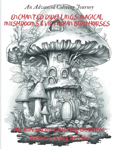 Enchanted Dwellings: Magical Mushrooms & Victorian Bird Houses: An Advanced Coloring Book for Detail-Loving Artists (Magical Coloring) von Independently published