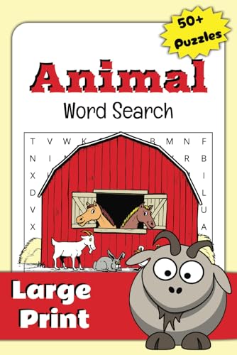 Animals Puzzle Book: Word Searches with Easy to Read Print about Creatures, Pets, Wildlife and More | 6x9 inches, 110 pages | 50+ Puzzles ... Gift for Vacations, Holidays, and More! Animals Puzzle Book: Word Searches with Easy to Read Print about Creatures, Pets, Wildlife and More | 6x9 inches, 110 pages | 50+ Puzzles ... Gift for Vacations, Holidays, and More! von Independently published