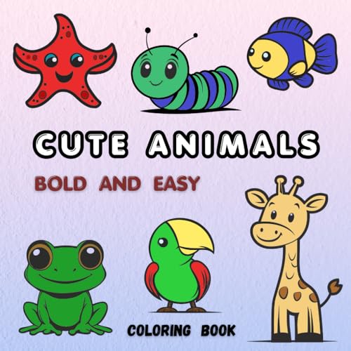 Cute Animals Coloring Book for Kids and Adults: 54 Simple Designs of Wildlife, Sea Life & Birds with Bold Lines for Fun and Relaxation Cute Animals Coloring Book for Kids and Adults: 54 Simple Designs of Wildlife, Sea Life & Birds with Bold Lines for Fun and Relaxation von Independently published