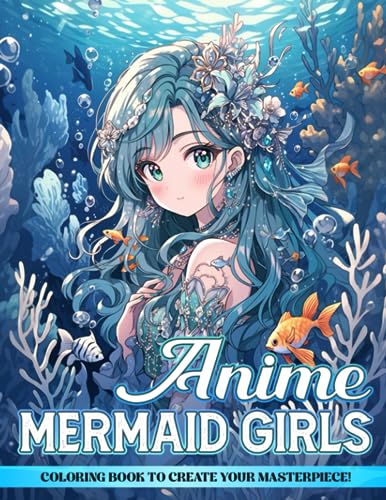 Anime Mermaid Girls Coloring Book: Cute Anime Coloring Book for Adult and Kids with Adorable Kawaii Mermaid Coloring Pages for Teens and Kids von Independently published