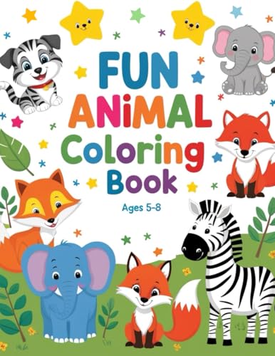 50 Fun Animals Coloring Book: Explore a World of Cute, Friendly Creatures and Creative Adventures – Perfect for Kids Ages 5-8! (Coloring Fun for Kids) von Independently published