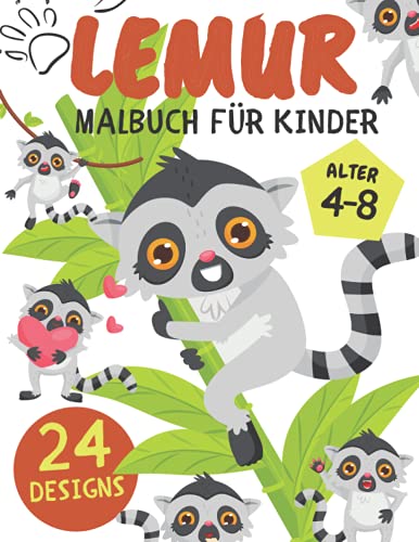 Lemur Malbuch für Kinder: Madagaskar Lemuren Geschenk für Jungen und Mädchen Alter 4-8