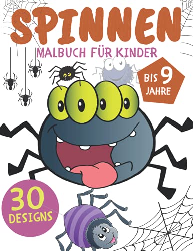 Spinnen Malbuch für Kinder: Spinne Malbuch Geschenk für Mädchen und Jungen Von 4 bis 9 Jahre (Süße Gorilla und Affe) von Independently published