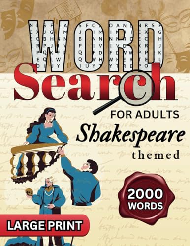 Shakespeare themed Word Search for Adults: Large Print Word Puzzles von Calming Mind Games