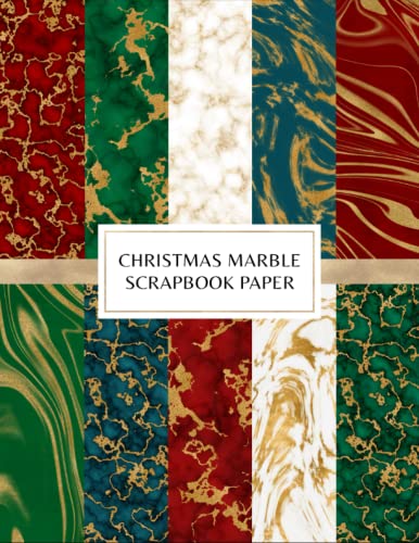 Christmas Marble Scrapbook Paper: Decorative Craft Pages For Card Making and DIY Projects - Double Sided Sheets - Red, Green and Blue von Independently published