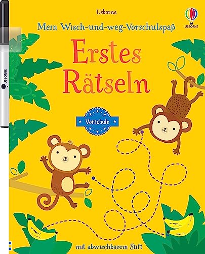 Mein Wisch-und-weg-Vorschulspaß: Erstes Rätseln: Wisch-und-weg mit abwischbarem Stift – ab 4 Jahren – üben für die Vorschule (Wisch-und-weg-Vorschulspaß-Reihe) von Usborne Publishing