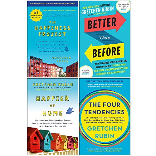 Gretchen Rubin Collection 4 Books Set (The Happiness Project, Better Than Before, Happier at Home, The Four Tendencies)
