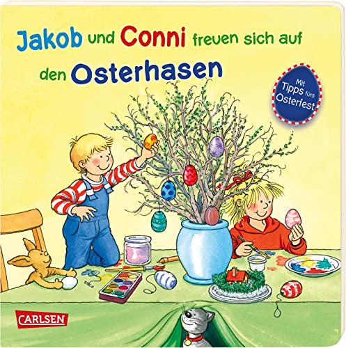 Jakob und Conni freuen sich auf den Osterhasen: Pappbilderbuch für Kinder ab 2 Jahren mit Bastel-Ideen, Suchbildern und Tipps rund um Ostern – zum gemeinsamen Lesen und Entdecken von Carlsen