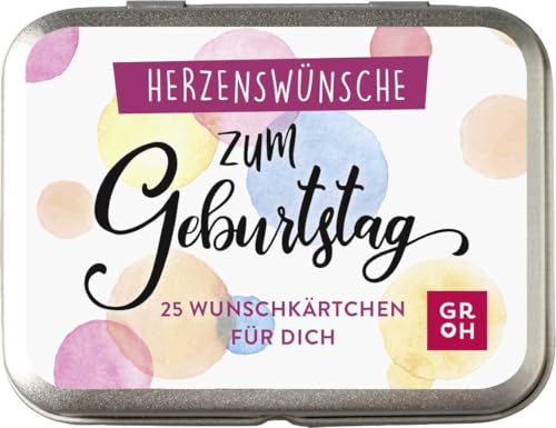 Herzenswünsche zum Geburtstag: 25 kleine Wunschkärtchen für dich | Geburtstagswünsche für Freundin, Mutter oder Schwester | Kleines persönliches Geschenk von Groh