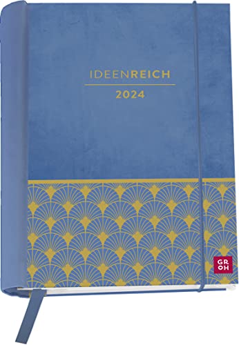 Buchkalender 2024: Ideenreich: Wochenkalender mit 12 veredelten Postkarten (Terminplaner für die Handtasche) mit Leseband, Spiralbindung, Gummiband und Einstecktasche von Groh Verlag