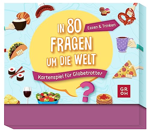 In 80 Fragen um die Welt - Essen und Trinken: Kartenspiel für Globetrotter: Quizspiel mit 80 Karten | Geschenk für Weltenbummler und gegen Fernweh (Quizzen unterwegs) In 80 Fragen um die Welt - Essen und Trinken: Kartenspiel für Globetrotter: Quizspiel mit 80 Karten | Geschenk für Weltenbummler und gegen Fernweh (Quizzen unterwegs)