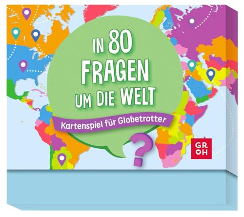 In 80 Fragen um die Welt - Kartenspiel für Globetrotter: Quizspiel mit 80 Karten | Geschenk für Weltenbummler und gegen Fernweh