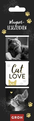 Magnetlesezeichen Cat love: Magnetische Lesezeichen als perfekte Begleiter für jedes Buch (Magnetlesezeichen, 3er-Set)