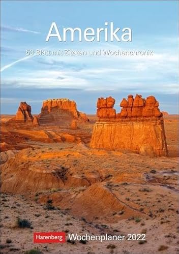 Amerika Wochenplaner 2022 - Wandkalender mit Wochenkalendarium und viel Platz für Termine und Notizen - 53 Blatt mit Zitaten und Wochenchronik - 25 x ... 53 Blatt mit Zitaten und Wochenchronik von Harenberg u.Weingarten