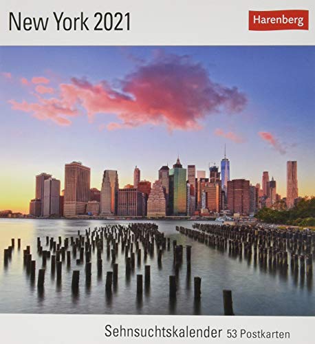 New York Sehnsuchtskalender 2021 - Postkartenkalender mit Wochenkalendarium - 53 perforierte Postkarten zum Heraustrennen - zum Aufstellen oder ... x 17,5 cm: Sehnsuchtskalender, 53 Postkarten