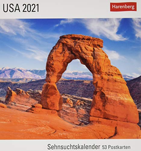 USA Sehnsuchtskalender 2021 - Postkartenkalender mit Wochenkalendarium - 53 perforierte Postkarten zum Heraustrennen - zum Aufstellen oder Aufhängen - ... x 17,5 cm: Sehnsuchtskalender, 53 Postkarten