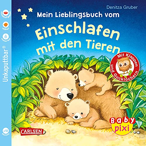 Baby Pixi (unkaputtbar) 96: Mein Lieblingsbuch vom Einschlafen mit den Tieren: Ein Baby-Buch mit Klappen und Gucklöchern ab 1 Jahr (96)