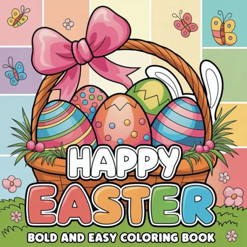 Happy Easter: Large Print Coloring for Stress-Free Fun von Independently published