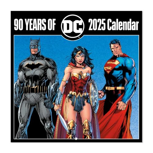 Kalender 2025 Wandkalender 2025 Grupo Erik DC Comics 90. Jubiläum Kalender 2025 Familienplaner 30 x 30 cm Jahreskalender 12 Monate