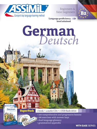 German Super Pack: German Approach to English: German with Ease - Pack: Book and 4 CDs plus USB stick