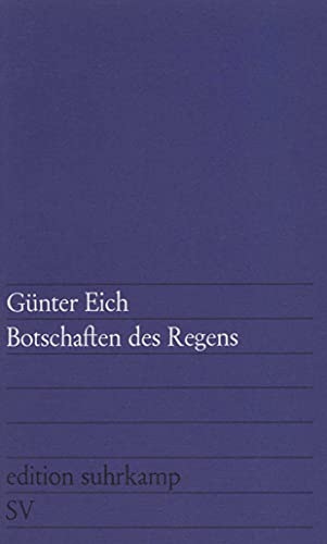 Edition Suhrkamp, Nr.48, Botschaften des Regens: Gedichte von Suhrkamp Verlag