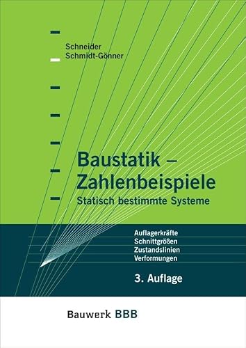 Baustatik - Zahlenbeispiele: Statisch bestimmte Systeme Auflagerkräfte, Schnittgrößen, Zustandslinien, Verformungen Bauwerk-Basis-Bibliothek