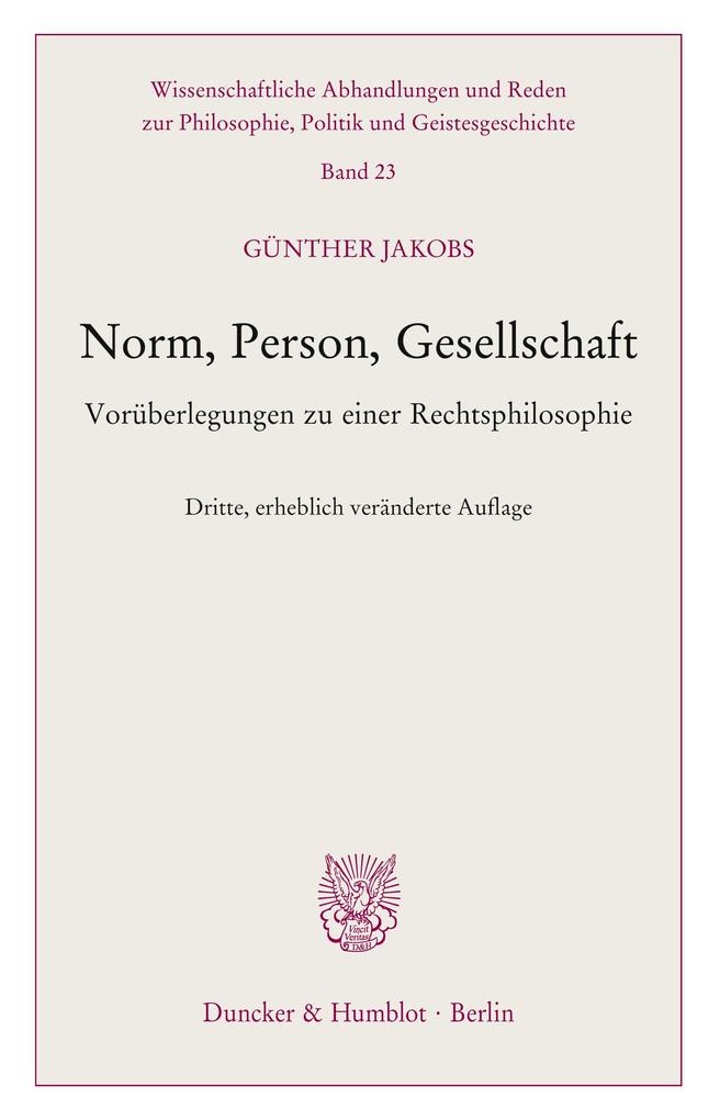 Norm Person Gesellschaft. von Duncker & Humblot