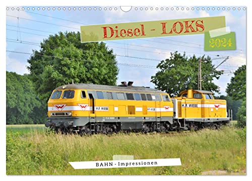 Diesel-Loks (Wandkalender 2024 DIN A3 quer), CALVENDO Monatskalender