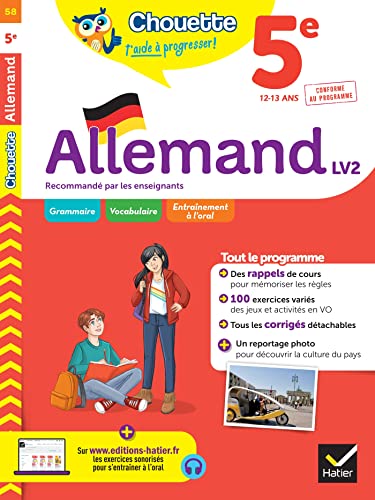 Chouette - Allemand 5e - LV2 (A1 vers A2): cahier de révision et d'entraînement recommandé par les enseignants