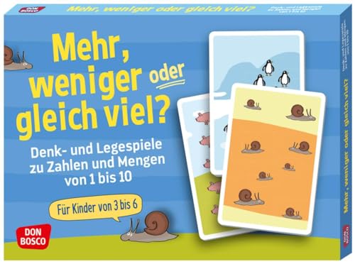 Mehr, weniger oder gleich viel?: Denk- und Legespiele zu Zahlen und Mengen von 1 bis 10. Bildkarten fürs Zahlen üben: vielseitig einsetzbares ... & 1. Klasse (Denk- und Legespiele für Kinder)