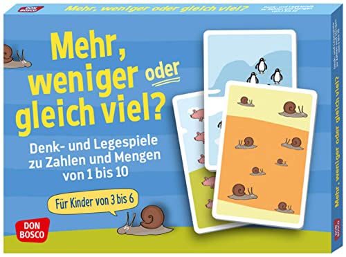 Mehr, weniger oder gleich viel?: Denk- und Legespiele zu Zahlen und Mengen von 1 bis 10. Bildkarten fürs Zahlen üben: vielseitig einsetzbares ... & 1. Klasse (Denk- und Legespiele für Kinder)