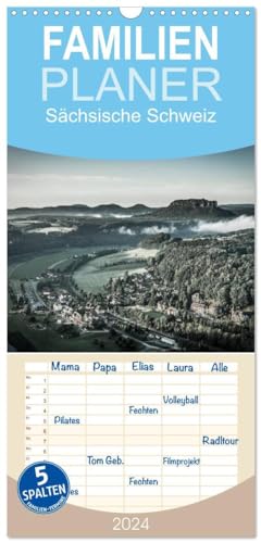 Familienplaner 2024 - Sächsische Schweiz mit 5 Spalten (Wandkalender, 21 cm x 45 cm) CALVENDO: Traumhafte Landschaft im Elbsandsteingebirge, ein ... aus einem alten Fotoalbum (CALVENDO Natur)