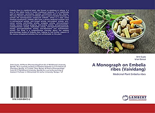 A Monograph on Embelia ribes (Vaividang): Medicinal Plant Embelia ribes