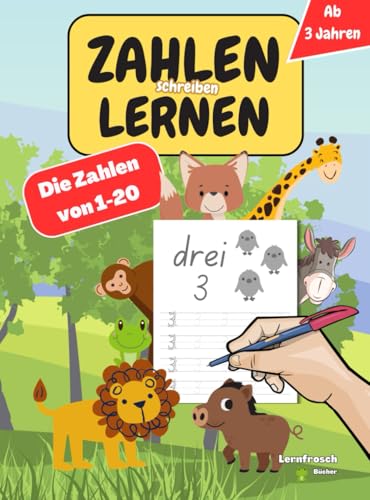 Zahlen lernen - Die Zahlen von 1-20 für Kinder ab 3 Jahren: Das Zahlenlernbuch für Kinder ab 3 Jahren - mit nummerierten Linien für die richtige Schreibbewegung
