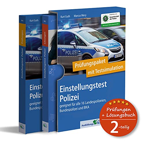 Einstellungstest Polizei: Prüfungspaket mit Testsimulation: Geeignet für alle 16 Landespolizeien, Bundespolizei und BKA | Über 1.500 Aufgaben mit Lösungsbuch | Eignungstest üben und bestehen