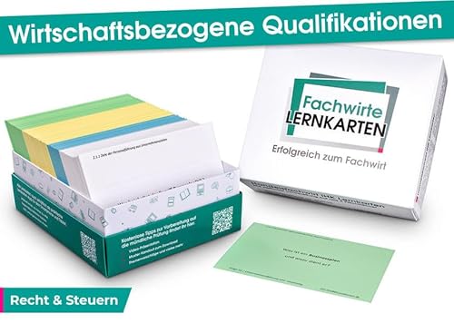 Wirtschaftsbezogene Qualifikationen - Lernkarten Recht & Steuern: Prüfungsvorbereitung für Wirtschaftsfachwirte, Technische Fachwirte und Industriefachwirte von Lernkarten Verlag Inh. David Guttmann