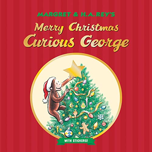 Merry Christmas, Curious George (with stickers): A Christmas Holiday Book for Kids