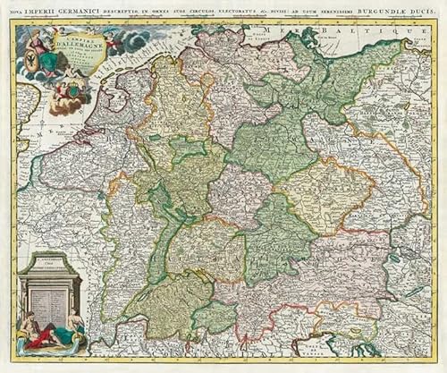 Historische Karte: Deutschland - Das Heilige Römische Reich 1740 (Plano): Mit seinen zehn Reichskreisen