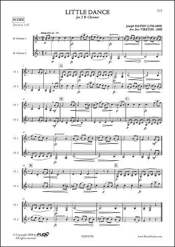 FLEX EDITIONS HAYDN J. - LITTLE DANCE - CLARINET DUET Klassische Noten Holzblasinstrumente Klarinette