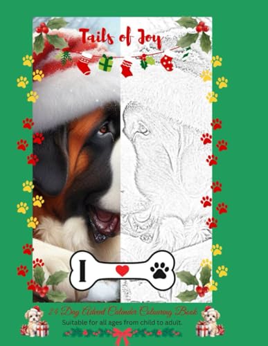 Tails of Christmas Joy: 24 Day Christmas Advent Calendar Colouring Book of Dog Breeds (Christmas Advent Calendars, Band 1)