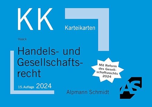 Karteikarten Handels- und Gesellschaftsrecht (Karteikarten Besondere Rechtsgebiete) von Alpmann Schmidt Verlag