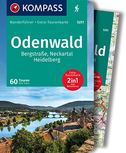 KOMPASS Wanderführer Odenwald, 60 Touren mit Extra-Tourenkarte: GPS-Daten zum Download von KOMPASS-KARTEN