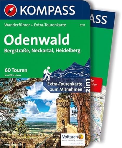 KOMPASS Wanderführer Odenwald: Wanderführer mit Extra-Tourenkarte 1:75.000, 60 Touren, GPX-Daten zum Download
