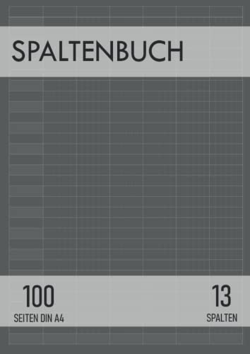 Spaltenbuch 13 Spalten: Spalten-Buch | 100 Seiten DIN A4 mit Kopfleiste