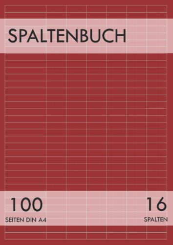 Spaltenbuch: 16 Spalten-Buch A4 mit Kopfleiste | 100 Seiten | Spaltenbücher