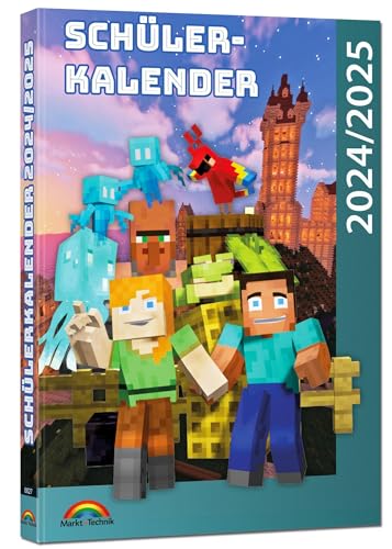 Schülerkalender 2024/2025 mit Minecraft; inklusive Tipps, Tricks & Crafting-Rezepten