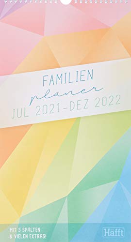 FamilienPlaner 2021/2022 mit 5 Spalten, 22,5 x 42 cm [Rainbow] Wandkalender 18 Monate: Jul 21 - Dez 22 | Familienkalender Wandplaner: Ferientermine & viele Zusatzinfos | klimaneutral & nachhaltig von Häfft