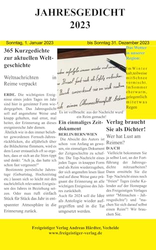 Jahresgedicht 2023: 365 Kurzgedichte zur aktuellen Weltgeschichte (Jahresgedichte, Band 13)