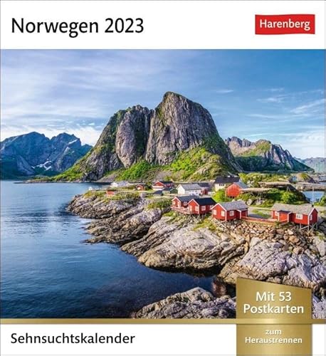 Norwegen Sehnsuchtskalender 2023. Urlaubsträume in einem Tischkalender im Postkartenformat. Jede Woche tolle Eindrücke verpackt in einen kleinen ... Aufhängen.: Wochenkalender mit 53 Postkarten